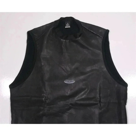 Patagonia Vintage Black #85352 Polyurethane Pulllover Waxed Vest Men's Small - Picture 2 of 8